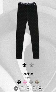 Chrome Hearts Horseshoe Logo Monogram Leggings Black